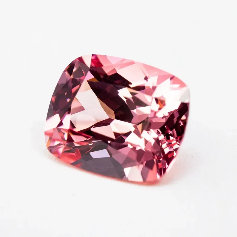 

Lab Grown Padparadscha Red Lotus Rectangular Cushion Shape VVS1 DIY Charms Ring Necklace Earrings Main Materials Certificate