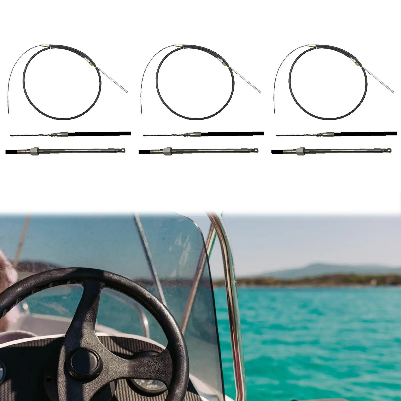

Aqmm5813 Steering Cable Boats Steering System for Compatible with T67 Helms Outboard Inboard Applications Spare Parts premium