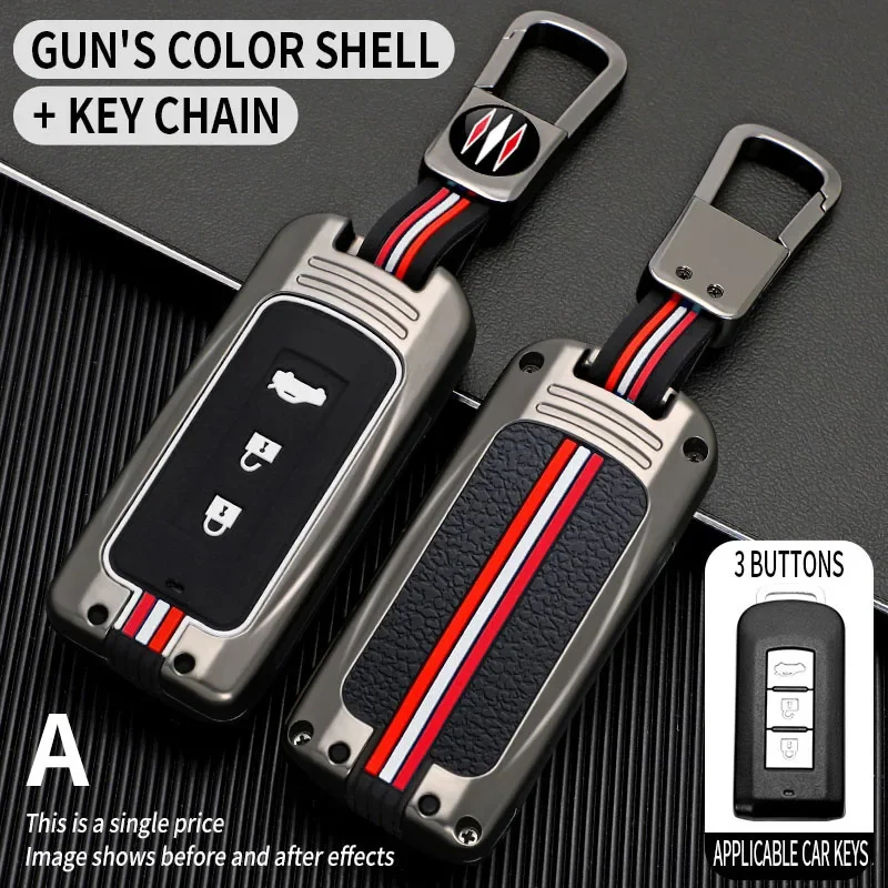 Funda para llave de coche para Mitsubishi L200 ASX Outlander 3 2015 Eclipse Cross Pajero Sport 2020 Lancer AXR RVR Nativa Montero Shogun