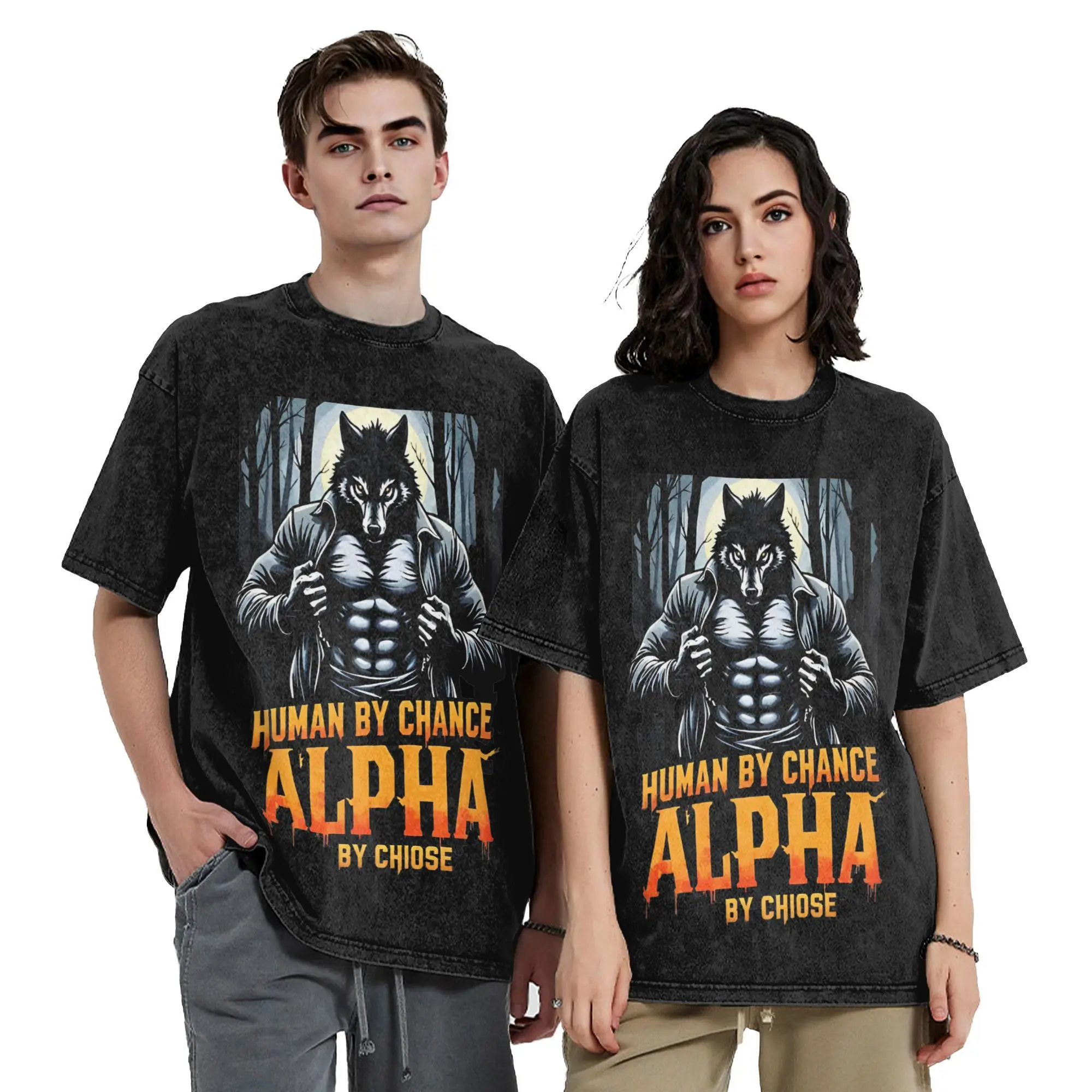 

Human By Chance Alpha By Chiose Vintage Washed T Shirt Men Women 100% Cotton Funny T-Shirt Crewneck Tee Shirt Short Sleeve Tops