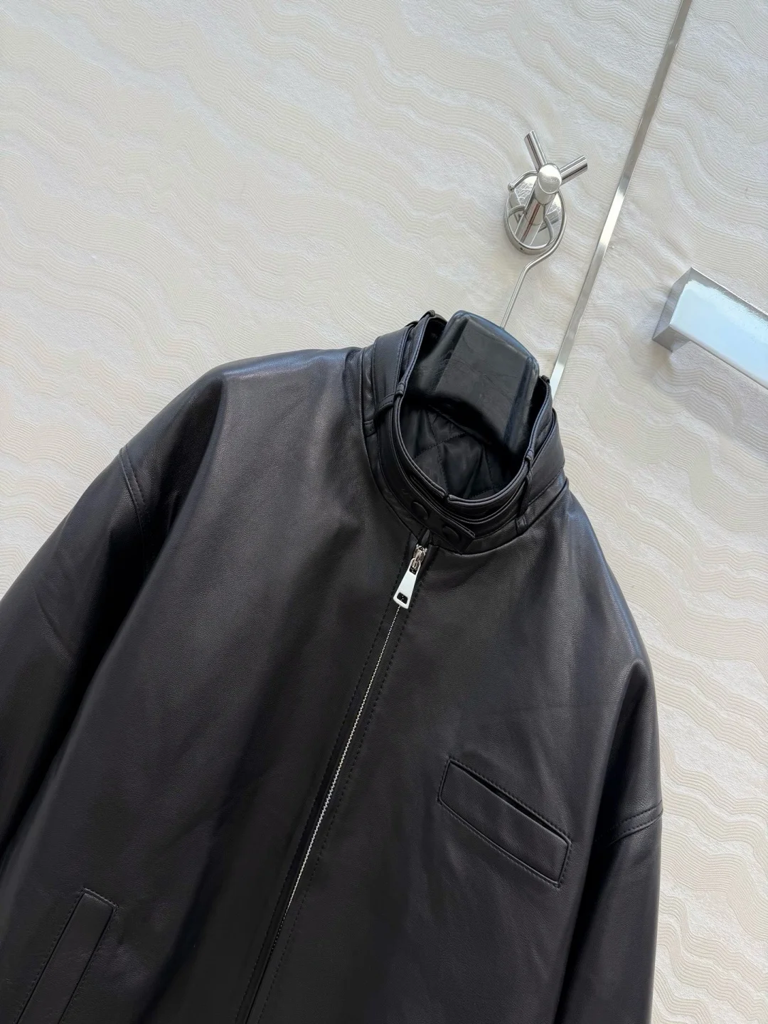 Damen Echtleder Bikerjacke Schaffell Motorradjacke Fahrradjacke Klassischer Baumwollmantel Vintage Mode Oberbekleidung Mantel