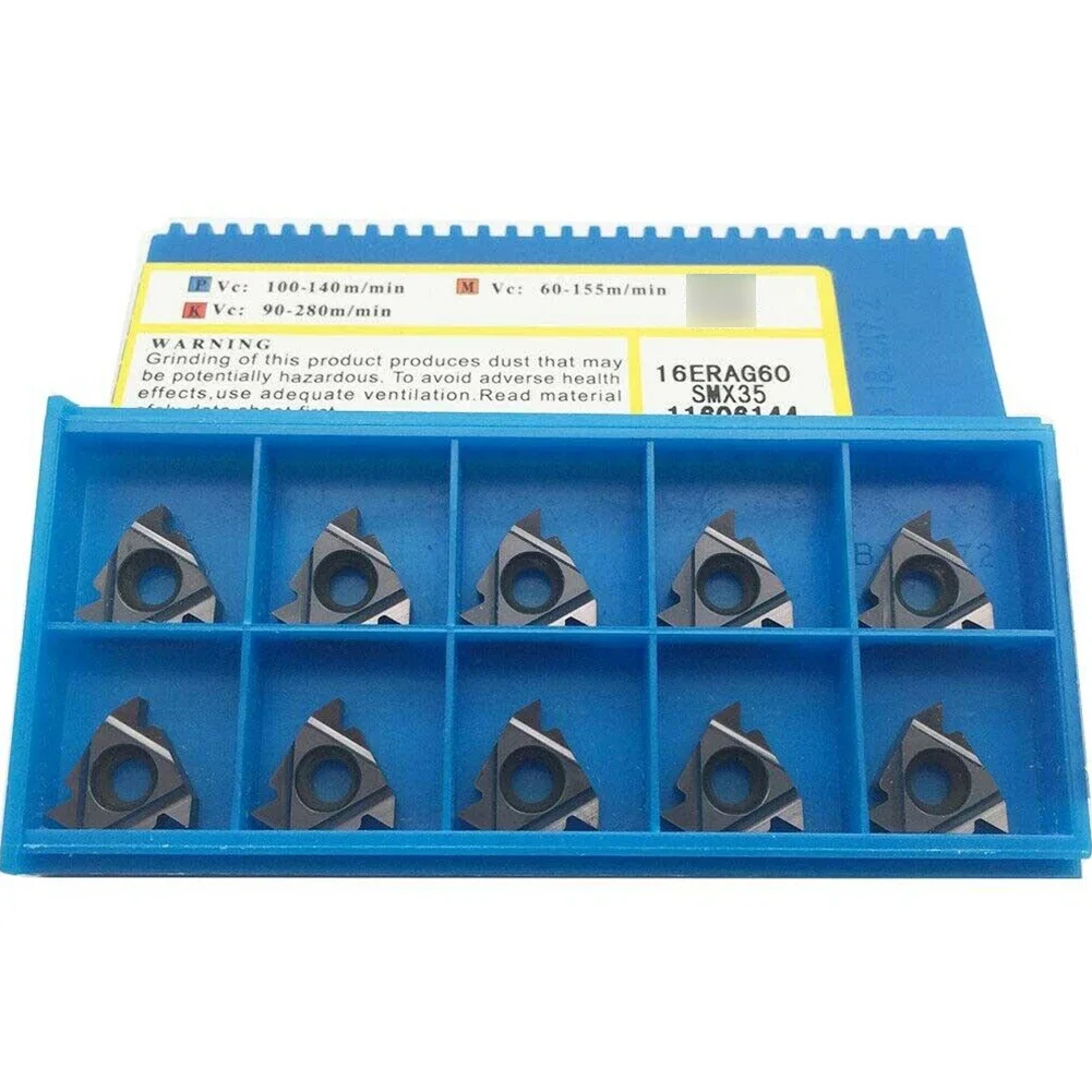 

Industry Tool Threading Inserts 10 Pcs/ Set 16ER AG60 CNC Carbide Indexable SMX35 For Stainless Steel 2022 New