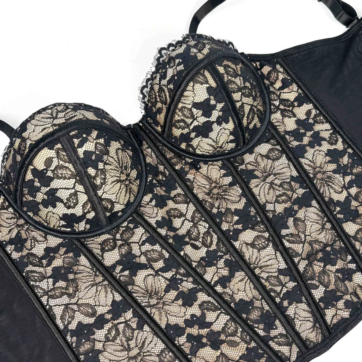 النساء الدانتيل الصدرية مشد أعلى مثير الملابس الداخلية جنسي الملابس الداخلية العظام تانك القمم الصيف موضة ملابس للحفلات الهذيان بوستير سترة دون أكمام