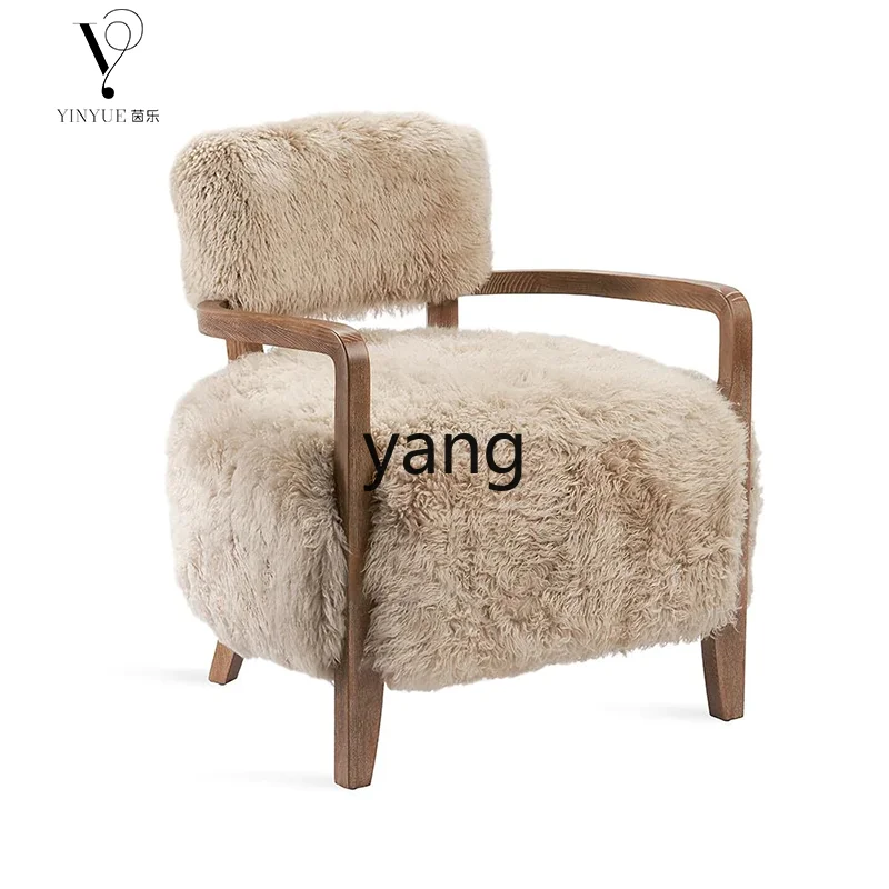 CX Solid Wood Wool-like Leisure Chair Modern Simple Small Apartment Home Design Lazy Single Sofa