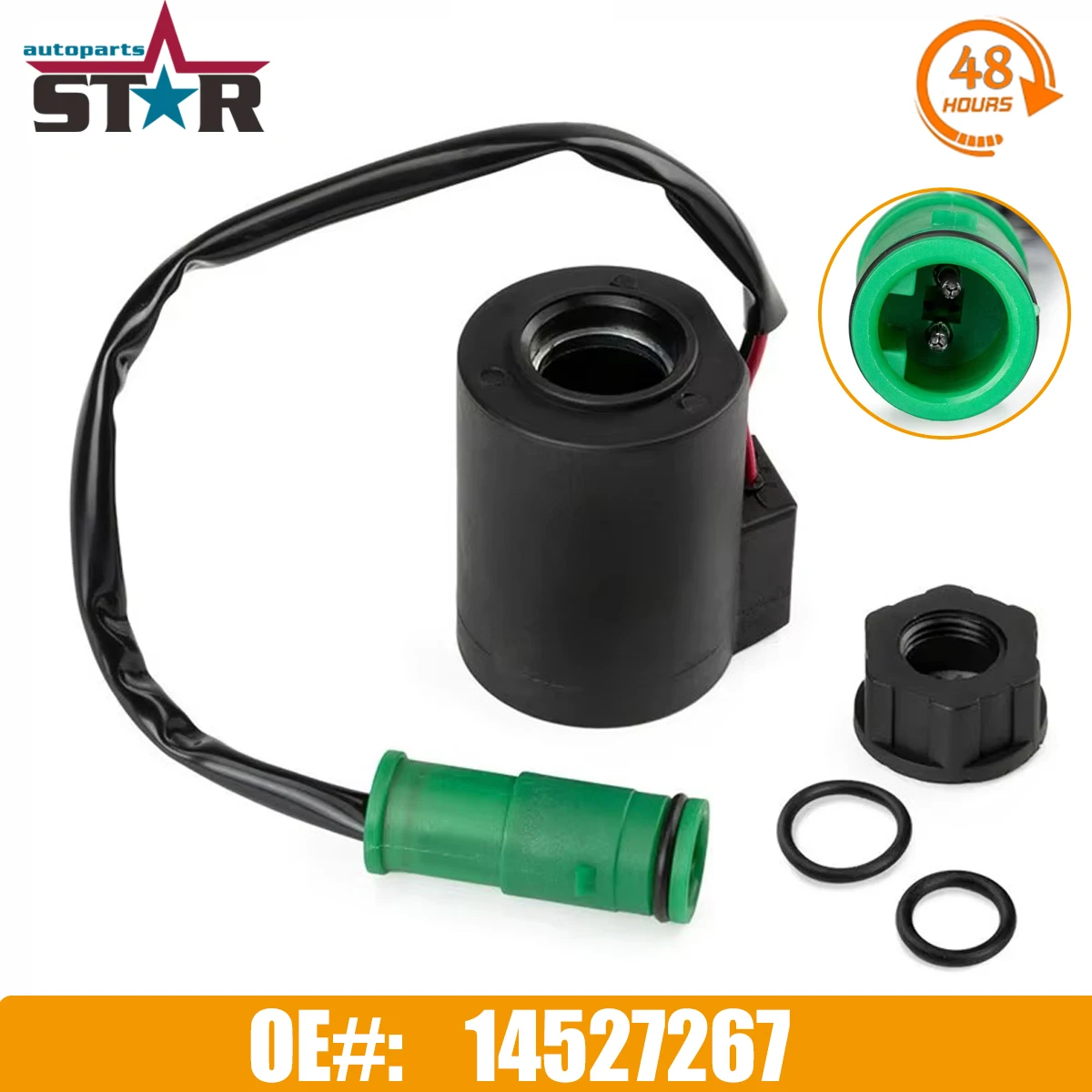 

OEM # 14527267 Solenoid Valve Coil 24V For Volvo Excavator EC140 EC160 EC210 EC240 EC290 EC330 EC360 EC460 EC210B EC240B EC290B