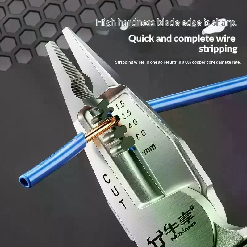 10 In 1 Rechargeable Wire Stripping Pliers With Voltage Tester Multifunctional Electrician Cutting Motorcycle Repair Tool