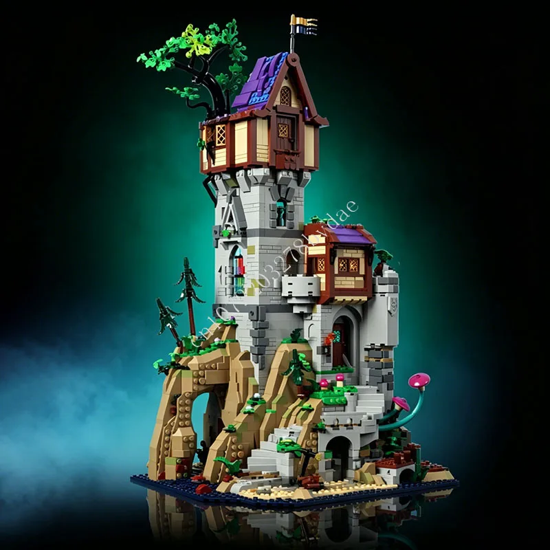 3242-teiliger Fantasy-Felsenburg-Turm Baukasten Sammlerstück Architekturmodell Geschenk für Erwachsene Sammler Geburtstag Tischdekoration