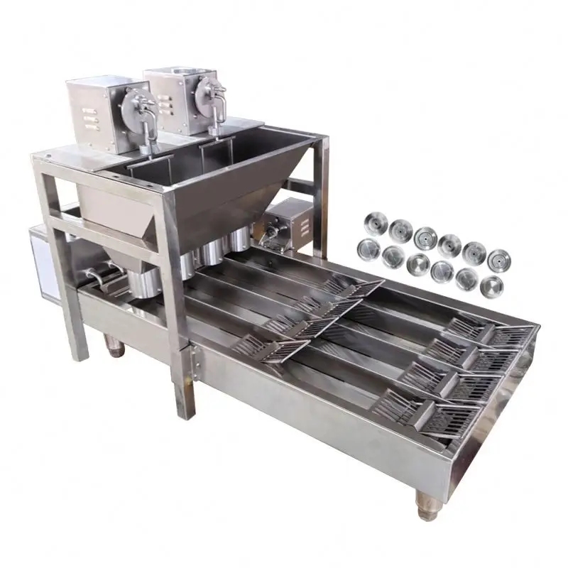 2026-Fully Automatic Electric 12 Molds Donut Machines Industrial Donut Machinery Ring 4 -row Fried Donut Making Machine