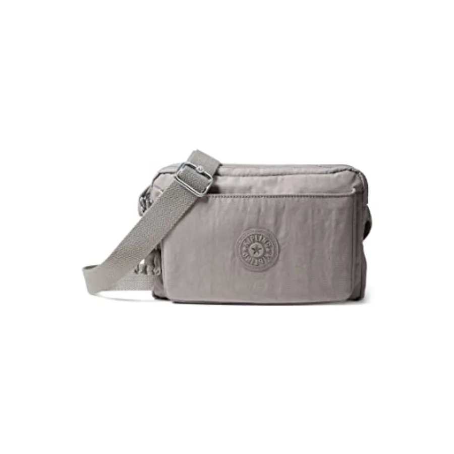 

Women's crossbody bag for daily use, nylon material, black color, lightweight and adjustable with multi-compartment zip pockets
