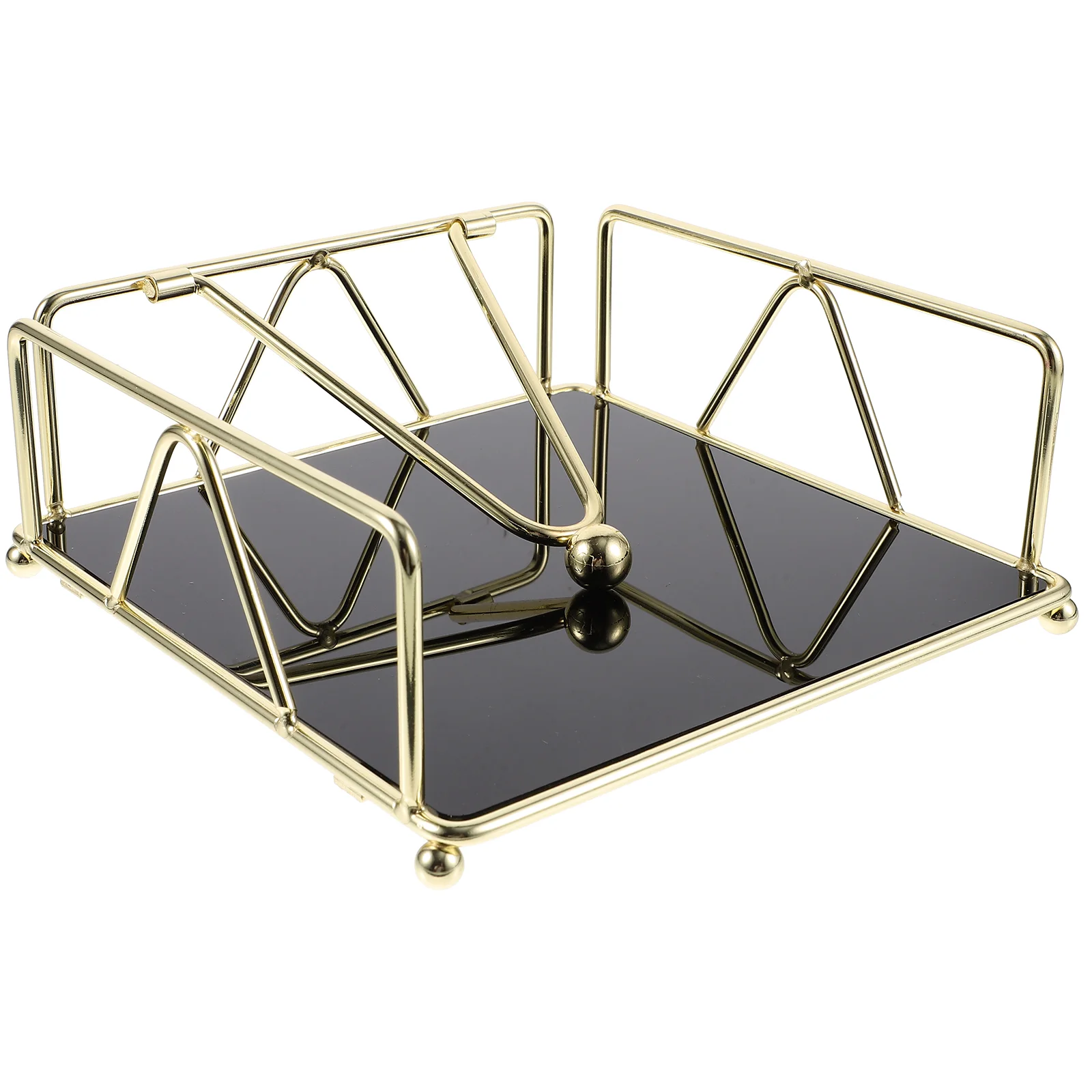 

Vintage Napkin Holder Iron Paper Towel Desktop Storage Box Cardboard Rack (gold) Decor for Table