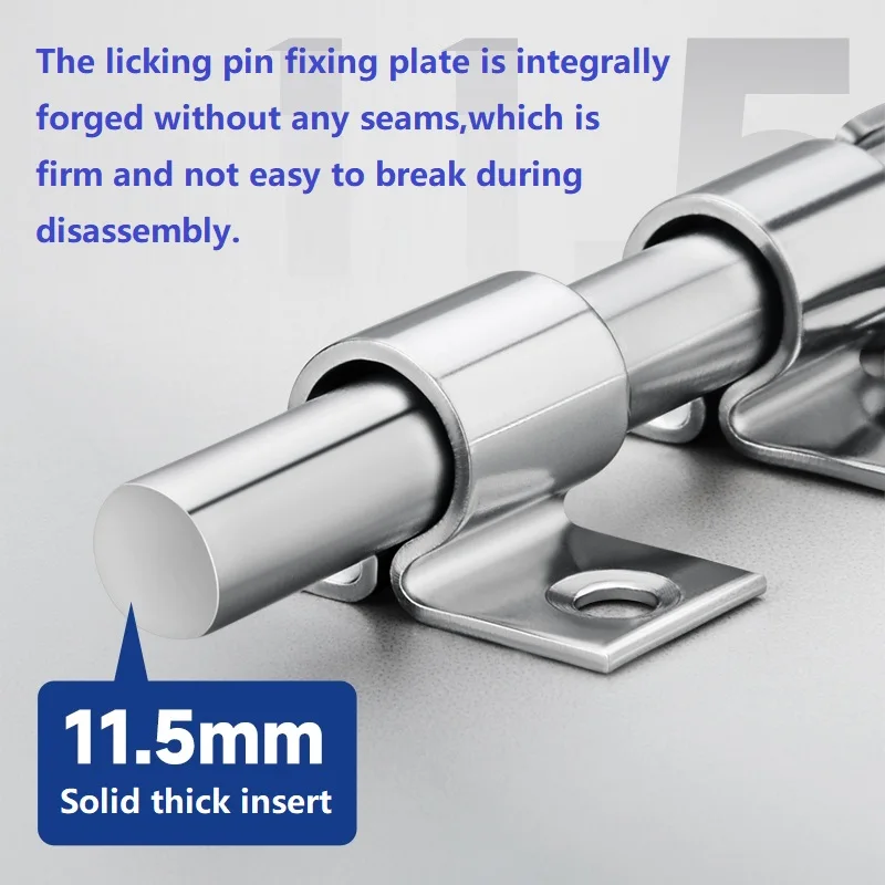 304 Stainless Steel Door Latch Small Mini Solid Sliding Bolts Latch Hasp Home Hardware Gate Safety Toilet Door Lock