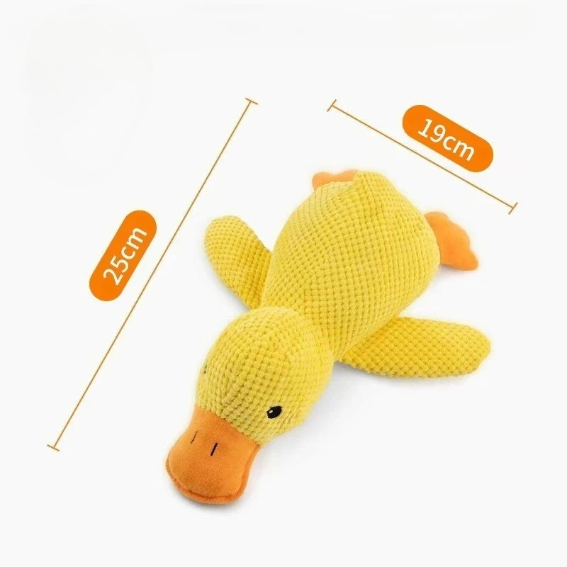 Duck dog toy plush chew resistant durable dog toy with quacking sound teeth grinding relief soft companion for small large dog