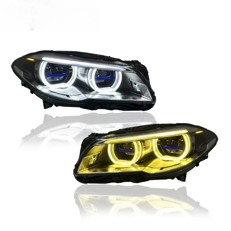 Car Lamps for BMW F10 F11 F18 525 530i 535li 2011-2017 LED Auto Headlights Assembly Upgrade Two-tone DRL Projector Lens