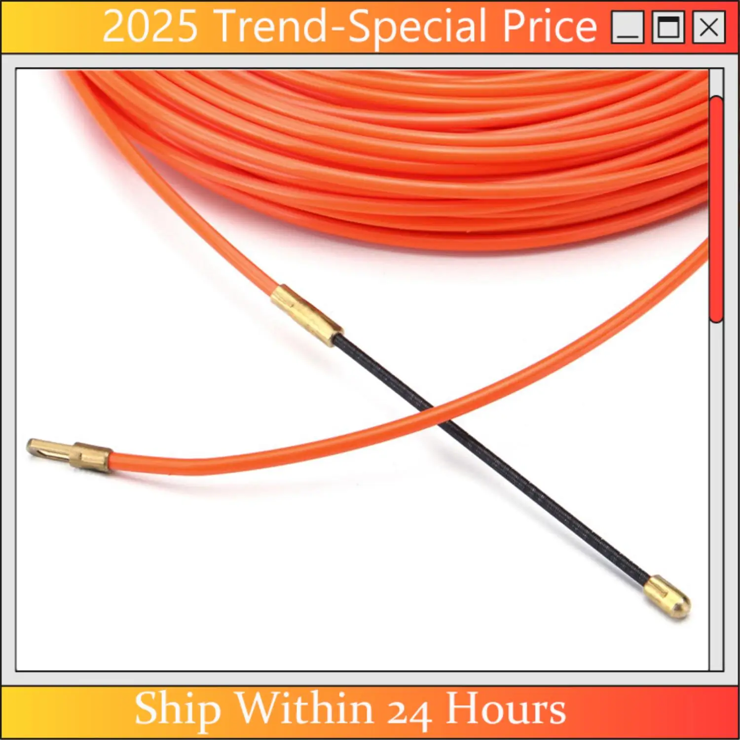 

The New 2 Pcs Orange Guide Device Nylon Electric Cable Push Pullers Duct Snake Rodder Fish Tape Wire, 20 Meter & 10 Meter
