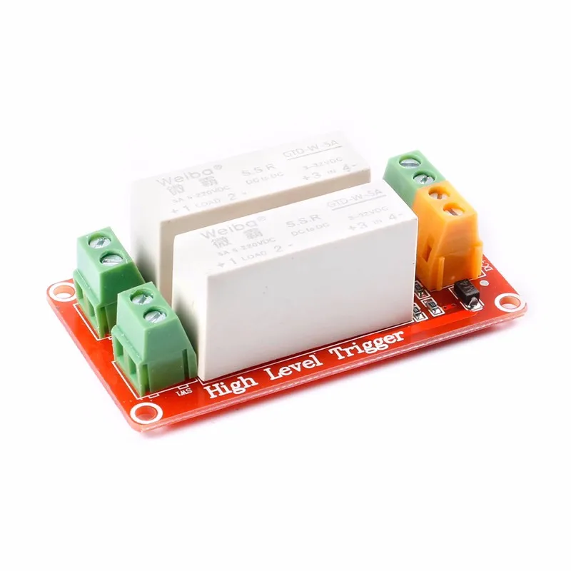 1 circuit and 2 circuits of high-level triggered DC controlled solid-state relay module, single-phase electric relay, solid-stat