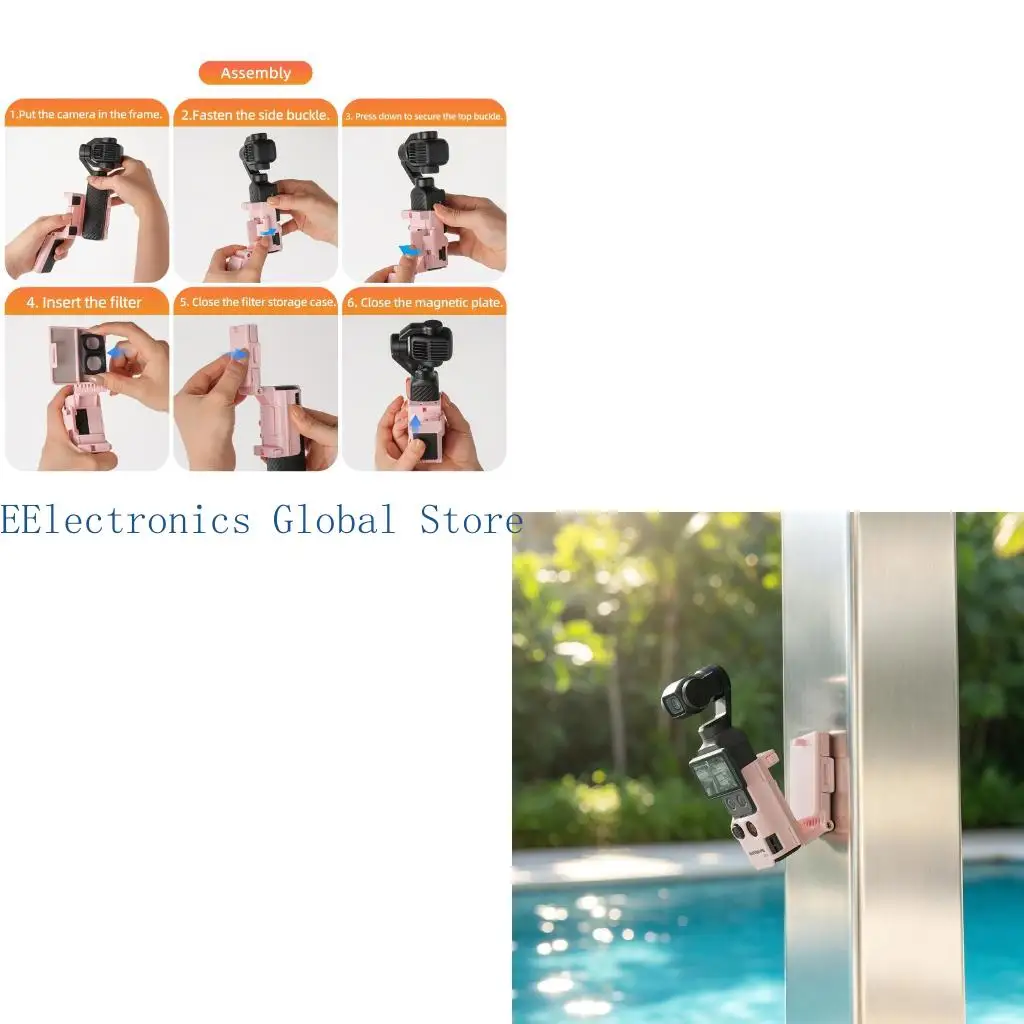 462B Vlog Camera Mount Stand for Pocket 3/4/4P, Quick Release Holder for Parked Vehicle, Desk Video, and Mounting