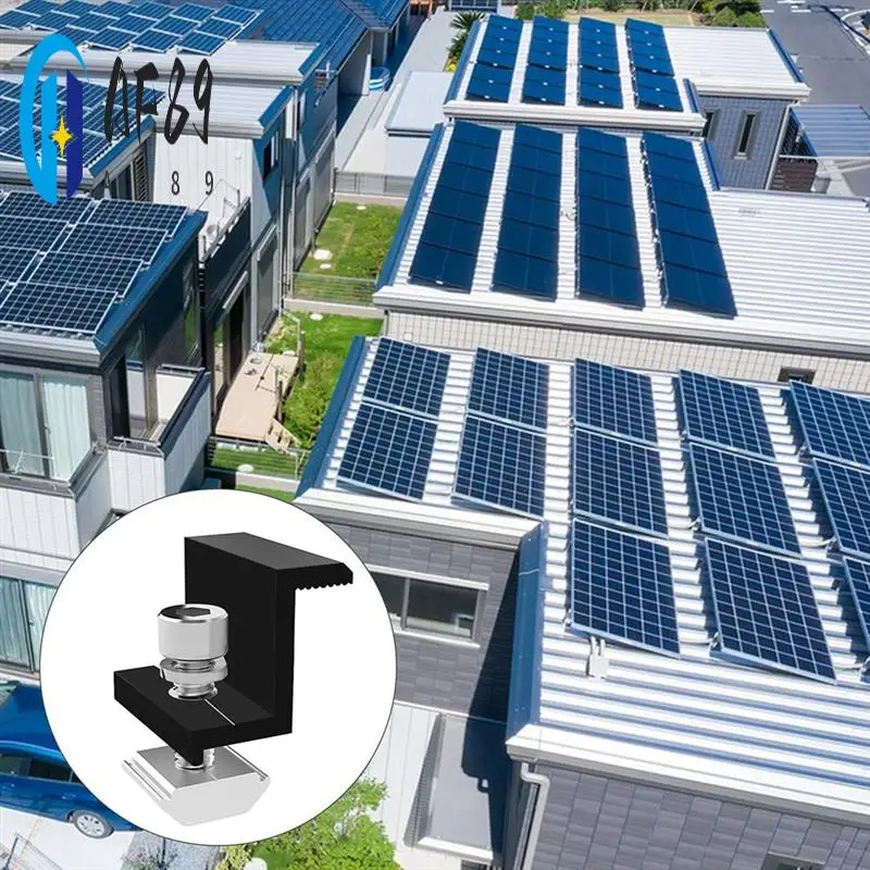 

AF89-12 Pack Solar Module Holder End Clamp, End Clamp For Mounting Solar Panel, Side Clamp For PV Solar Module Fixings