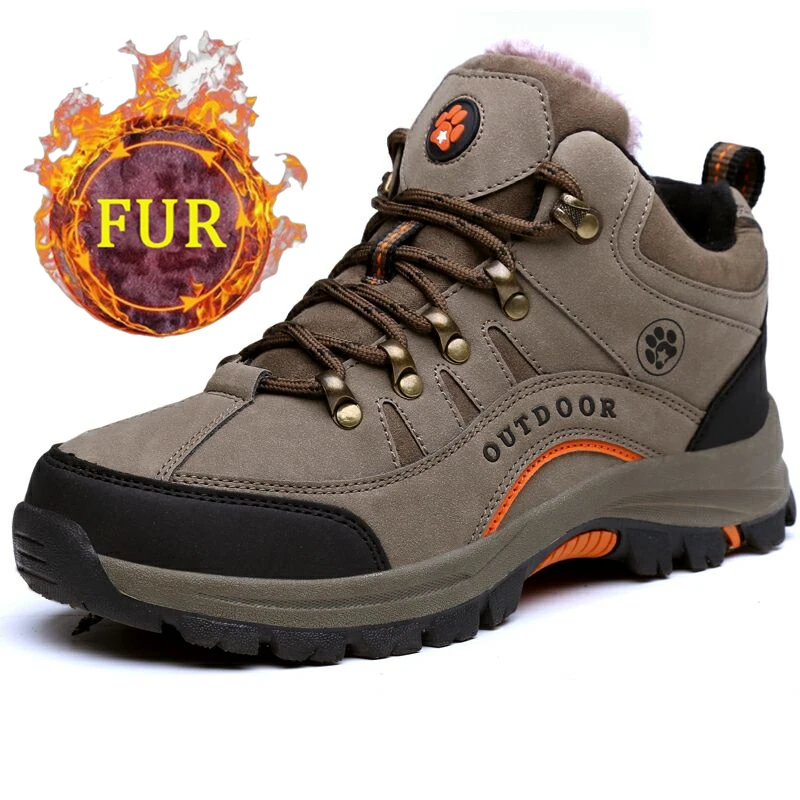 

Outdoor High Quality Winter Warm Trekking Hiking Shoes Women High-top Plush Snow Casual Sneakers Ladies Non-slip Walking Boots