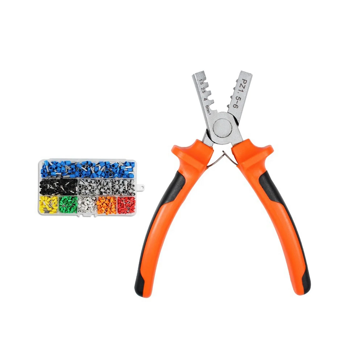 PZ1.5-6 Mini Portable Crimping Tool Set is Used for Crimping Insulated and Uninsulated Ferrule Terminal Tubes