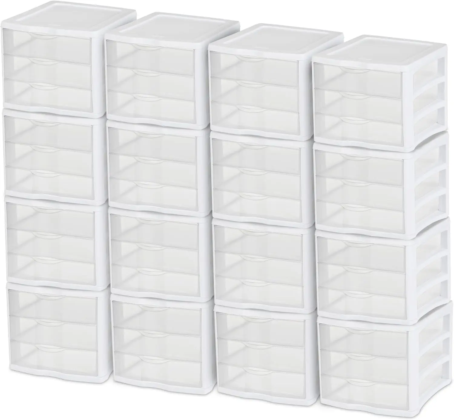 

Система хранения ClearView Compact Stacking с 3 выдвижными ящиками для хранения принадлежностей для творчества, домашнего офиса или комнаты в общежитии (16 штук в упаковке)