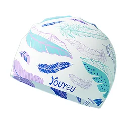 Gorros de natación de alta elasticidad para mujer adulta, gorro de piscina impermeable, protege las orejas, pelo largo, gorro de baño de silicona grande