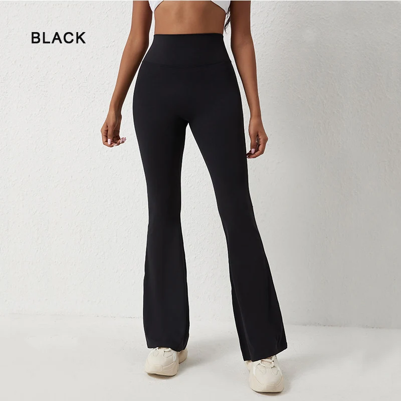 DIAS FIT JOY Peach Flared Pants for Women's Yoga High Waisted and Hip Lifting Tight Pants Wide Leg Fitness Pants Quick Drying