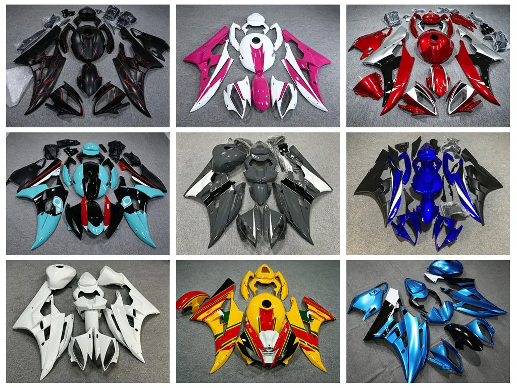 4 Gift new ABS fairing kit - suitable for Yamaha YZF600 R6 from 2006 to 2007 models. Vehicle accessory. Customizable.