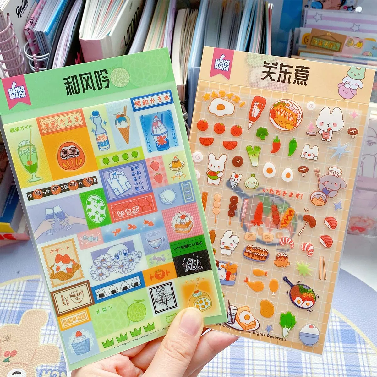 Autumn Delicacies Scrapbook Stickers Kawaii Character Deco Stickers For Arts Diy Crafts Album Journal Planner PET Decal Sticker