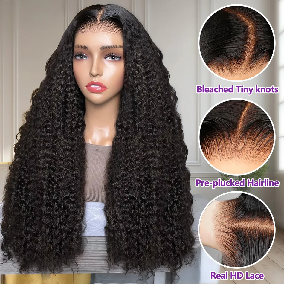 Wigirl 30 40 Inches Deep Wave 13x6 HD Transparent Lace Front Human Hair Wig Glueless 13x4 Curly Wave Lace Frontal Wigs For Women