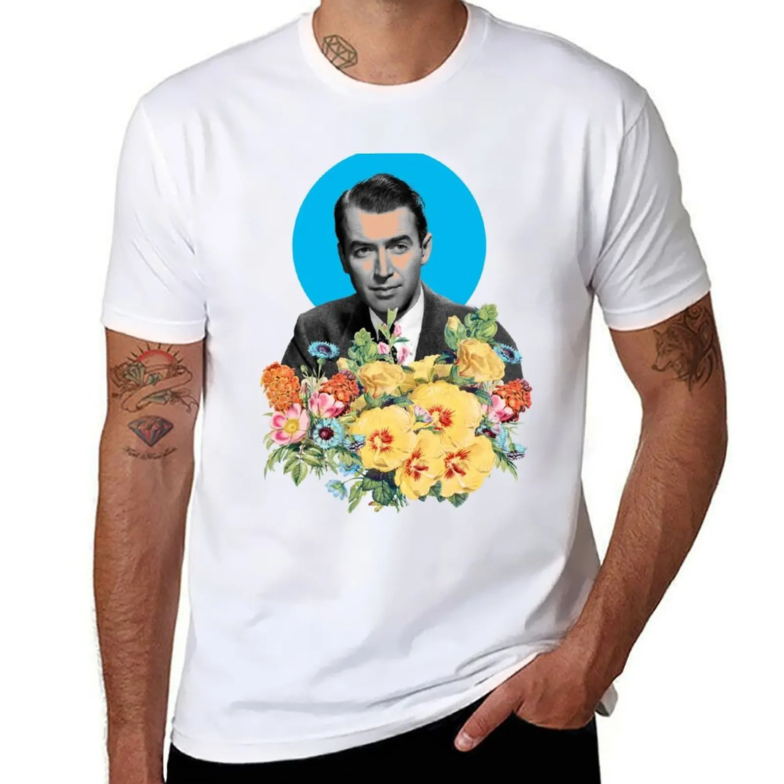 

classic James Stewart portrait T-Shirt g man t shirts for men t shirt men 100% cotton luxury brand T-Shirt