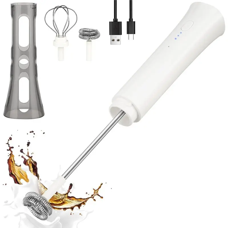 B01C-Silent For Coffee Foamer Milk Frother Wand Handheld Whisk For Latte, Cappuccino Egg Drink Mixer
