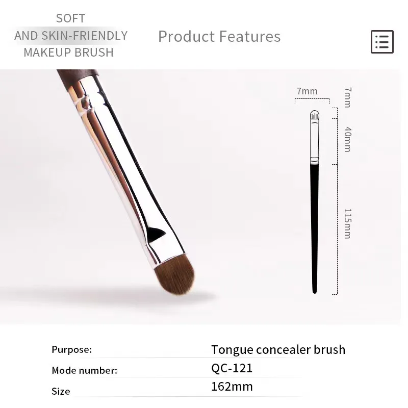 CHICHODO Makeup Brushes-Peach Blossom Series-Tongue Shaped Concealer Brush A Single High-Quality Professional Beauty Tool