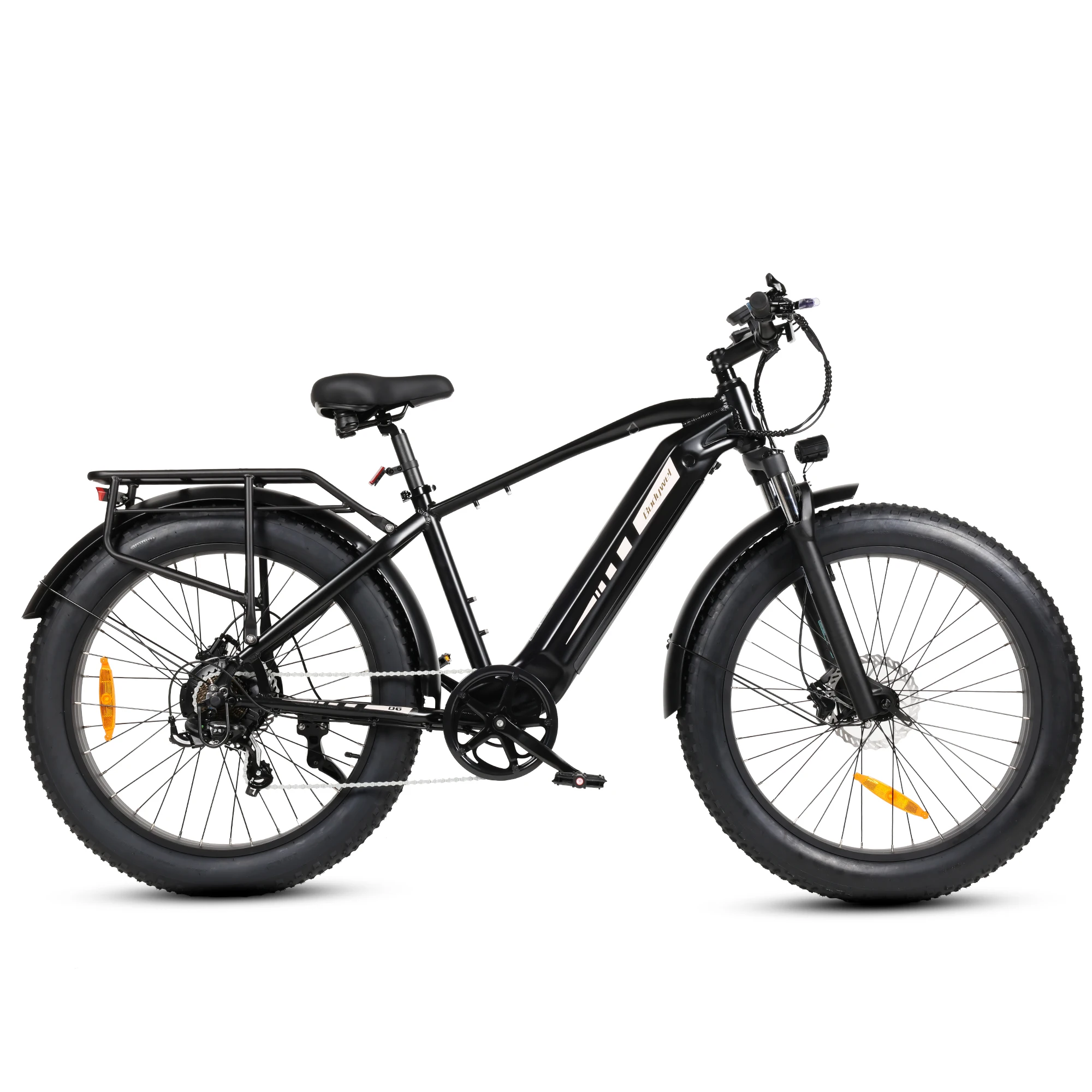 BODYWEL D9 Fat Tire E-Bike 26 Zoll, 48V 15Ah Abnehmbarer Akku mit Panasonic-Zellen, BAFANG-Motor, 250W, 25km/h, 7 Gänge, Hydraulische Bremsen