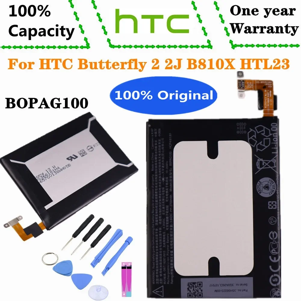 

New 2700mAh B0PAG100 BOPAG100 Original Battery For HTC Butterfly 2 2J B810X HTL23 35H00223-00M Mobile Phone Batteries Bateria