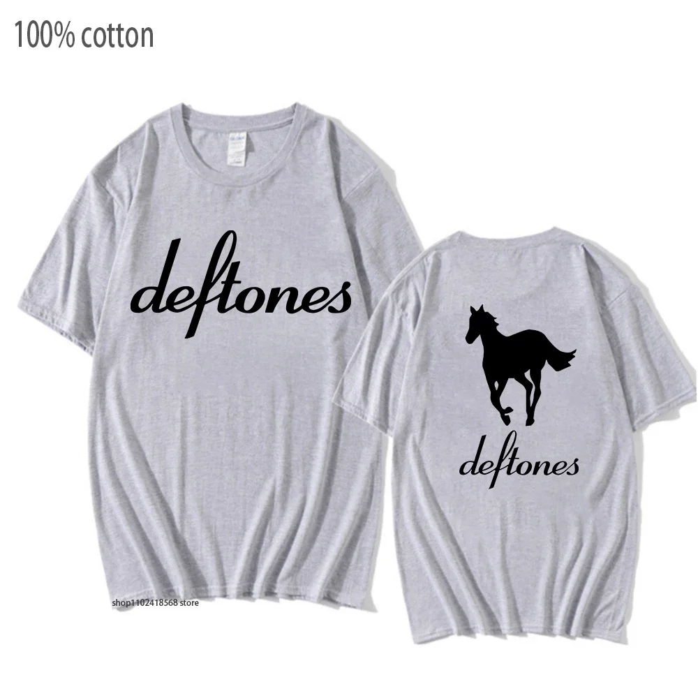 Deftones T-Shirts Hip Hop Women Around The Fur Tour Band Tshirt Goth Retro Grunge Clothes 100% Cotton Women Y2k Mens T Shirts