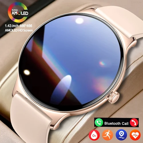 Imagen 1 del producto Reloj inteligente ultrafino a la moda para mujer, reloj de pulsera deportivo con pantalla AMOLED HD de 1,43 pulgadas, reloj inteligente con llamadas Bluetooth que siempre muestran la hora