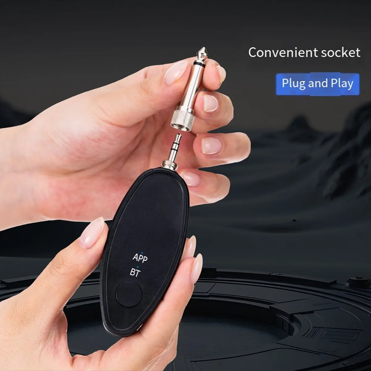 Punctual- Audio Receiver Adapter 3.5/6.5mm Aux Wireless Vocal Remover Bluetooth 5.2 Music Splitter for Karaoke Live Broadcast