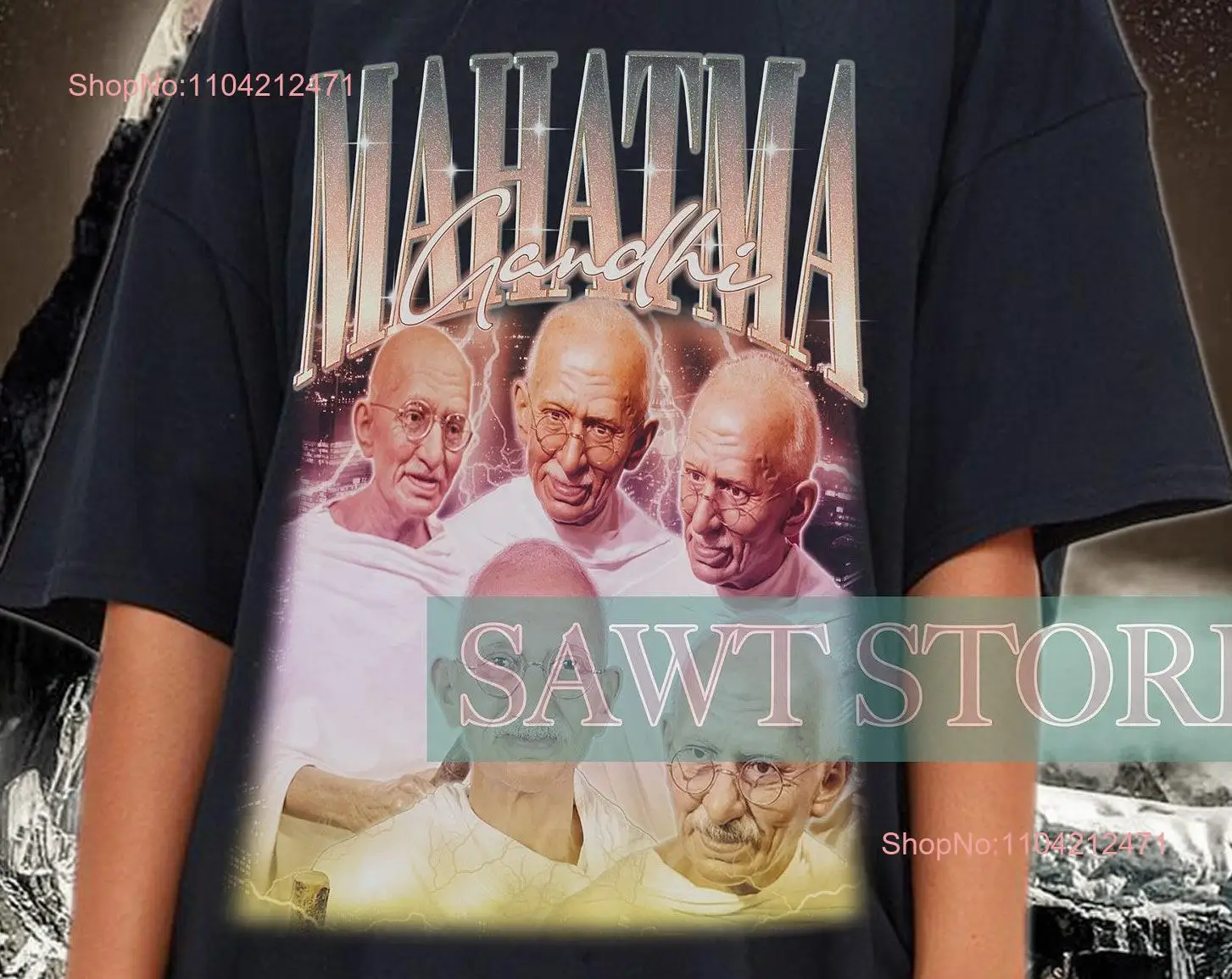 MAHATMA GANDHI Vintage T Shirt Homage Fan Retro 90s Merch  long or short sleeves