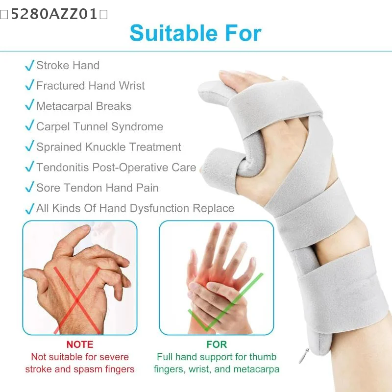 

Stroke Hand Brace Support Adjustable Finger Night Hand Splint Support Orthopedic Wrist Rest Arthritis Tendonitis Rehabilitation