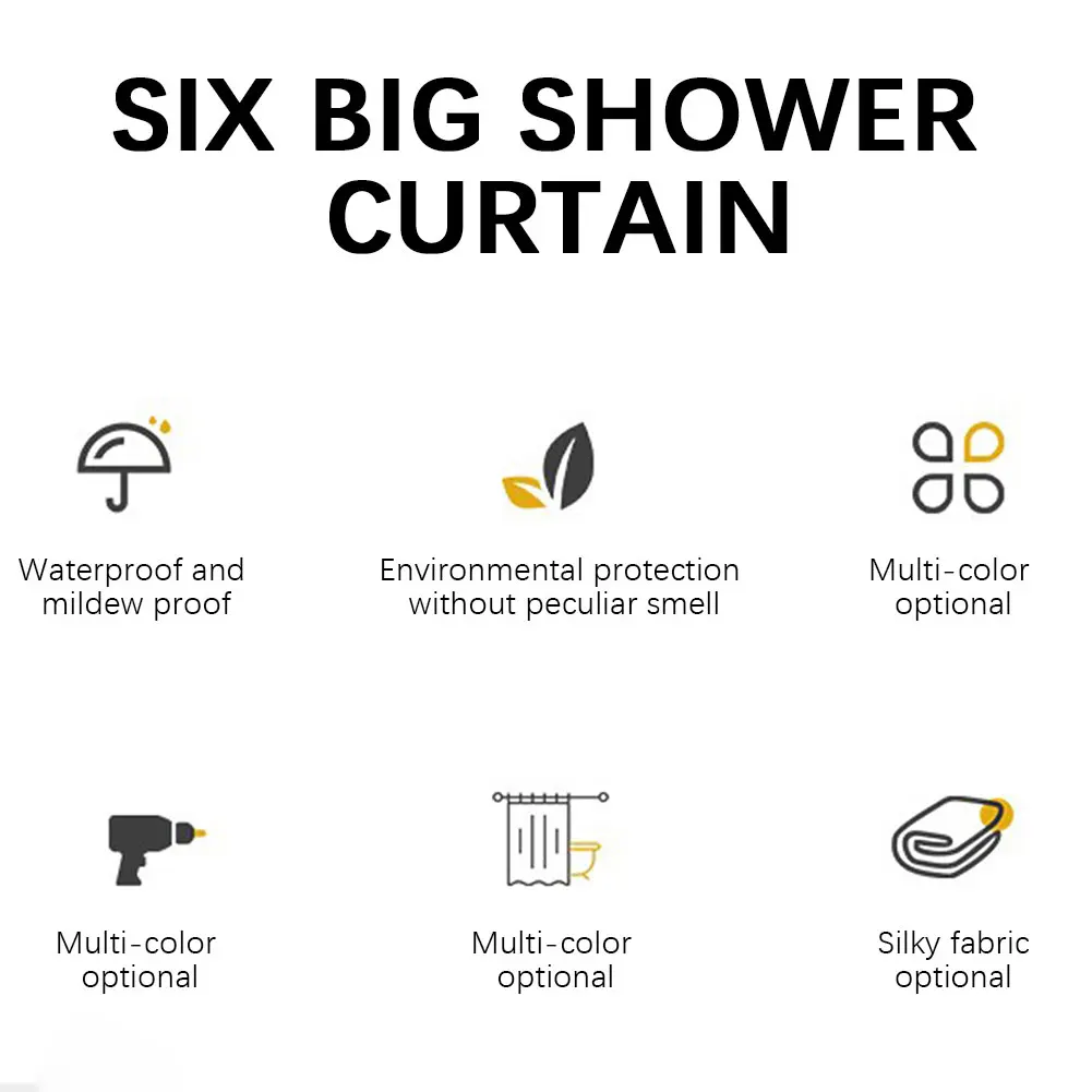 Waterproof Shower Curtain With Hooks Bathroom Partition Curtain Thicken PEVA Fabric Long Bath Curtains Bathroom Accessories