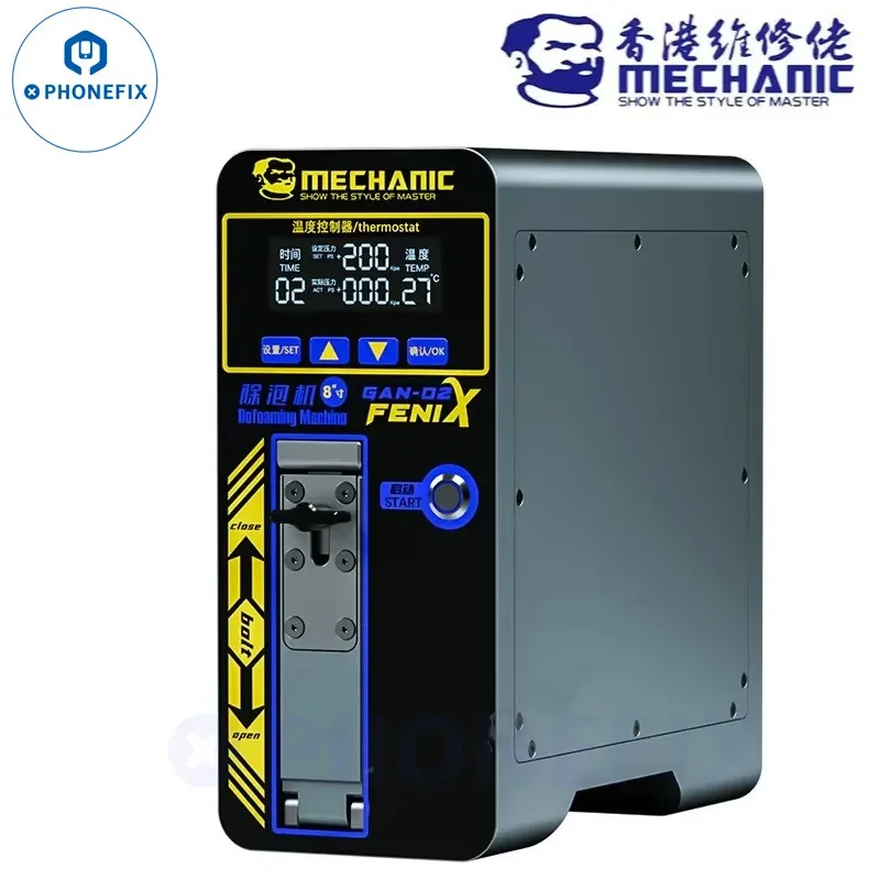 آلة إزالة الرغوة الميكانيكية GAN-02 Fenix 8 بوصة LCD آلة إزالة الرغوة باستخدام الحاسب الآلي تنظيم الضغط بنقرة واحدة أداة إزالة الرغوة الشاشة