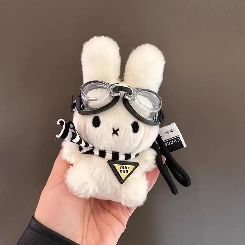Miffy Bag Pendant Kawaii Pilot Rabbit Keychain Access Card Girls Decoration Plush Doll Pendant Creative Cute Gift