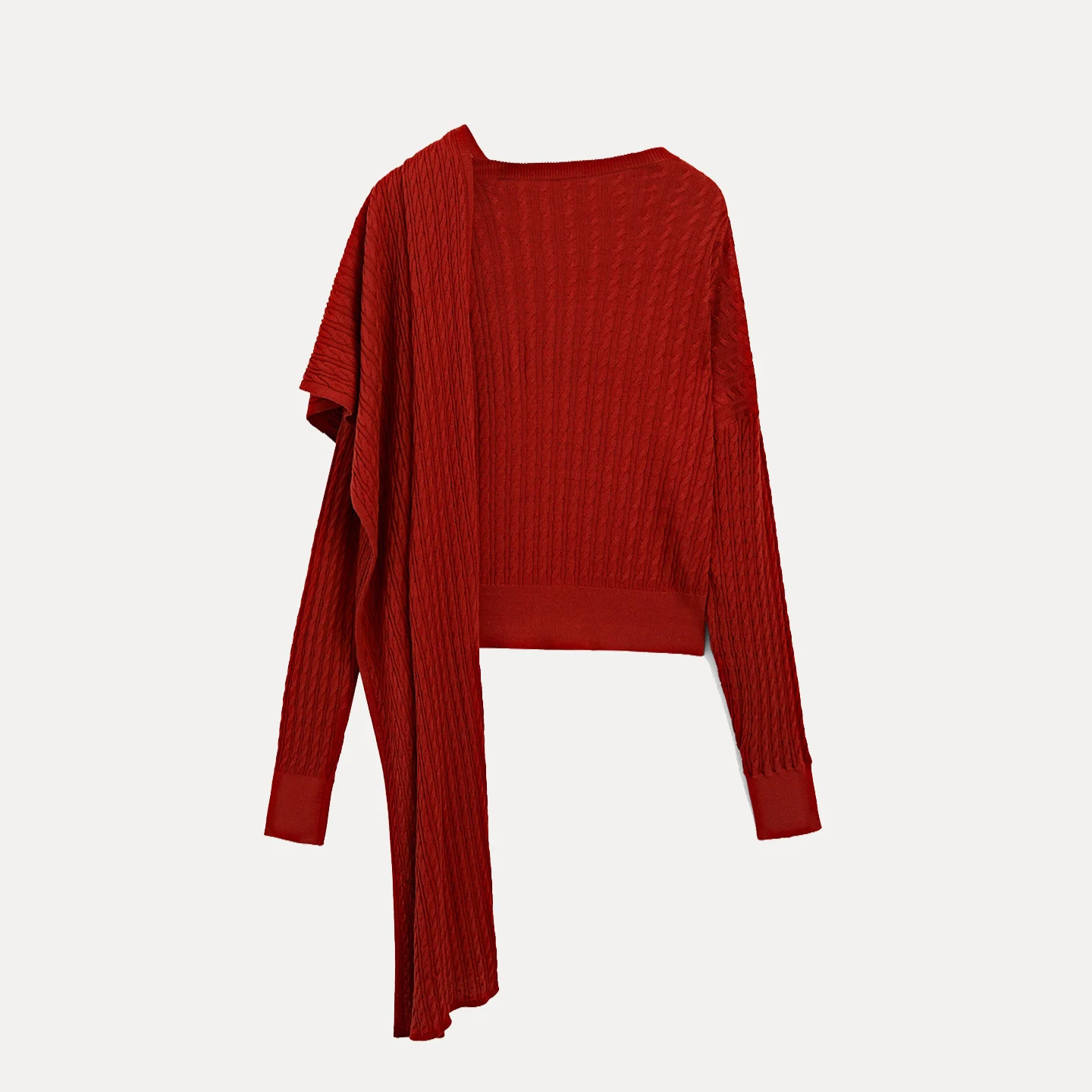 

2025 Autumn New Sle Women's Knitted Sweater Scarf Collar Twist Personalized Faion European Sle Z Ladieswear