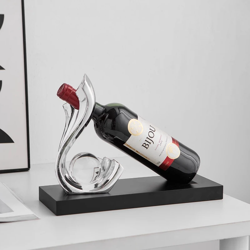 Luxury High-end Wine Rack Modern Art Home Decor Electroplating Abstract Crafts Creative Wine Bottle Holder Wine Cabinet Ornament