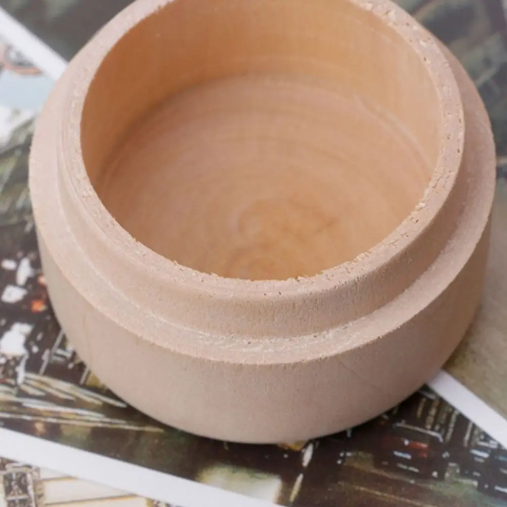 

Round Wooden Craft Natural Wedding Ring Jewelry Case Decorative Storage Box
