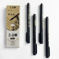 4 pcs Size black Chinese style Calligraphy Brush tip Pen  for Student easy writing Markers Art Office School Supplies Stationery