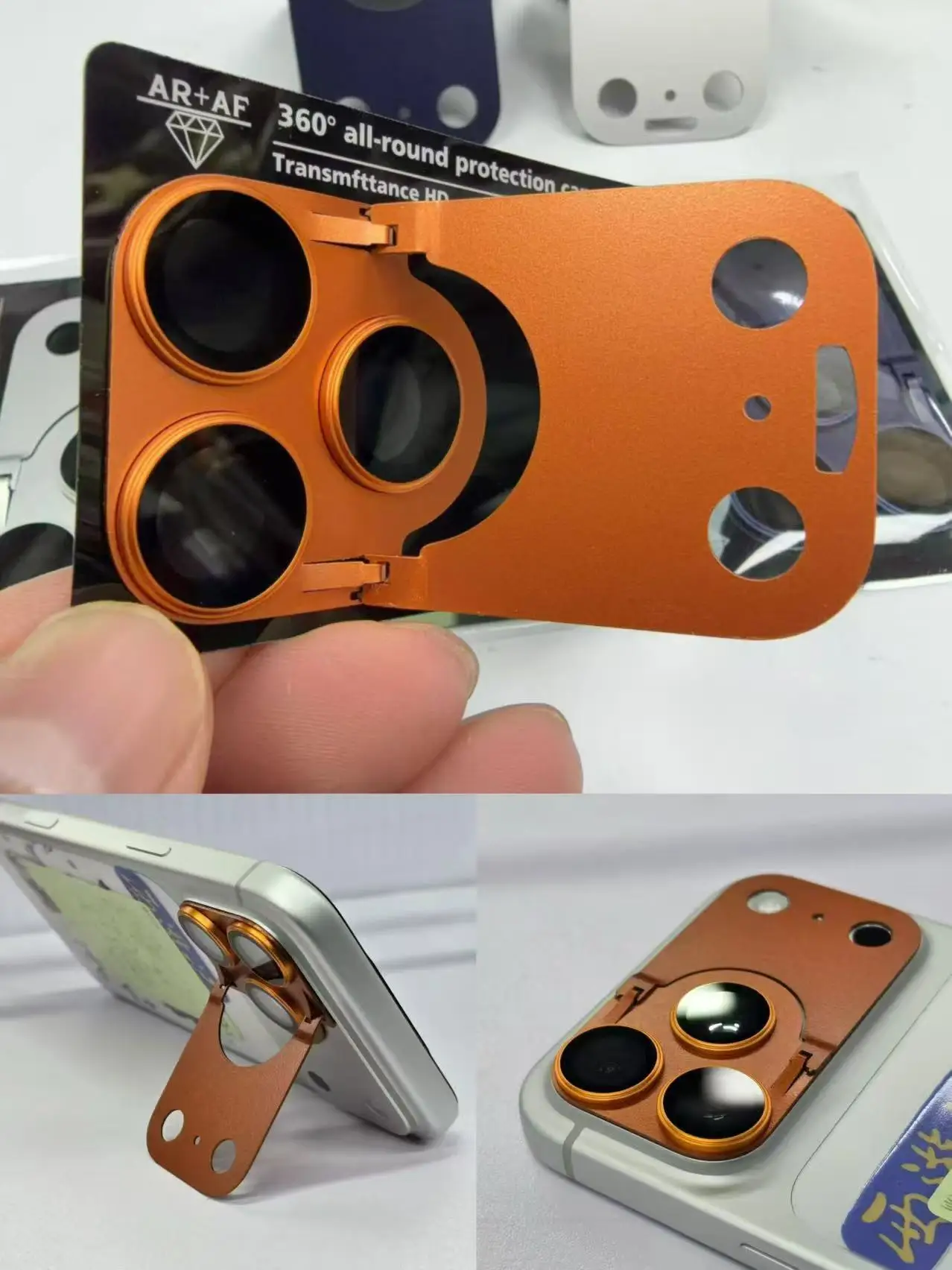 For iPhone 17 Pro/17 ProMax Invisible Kickstand  Folds Stable Support Camera Film Protective Lens film Uses AR Anti Reflection ﻿