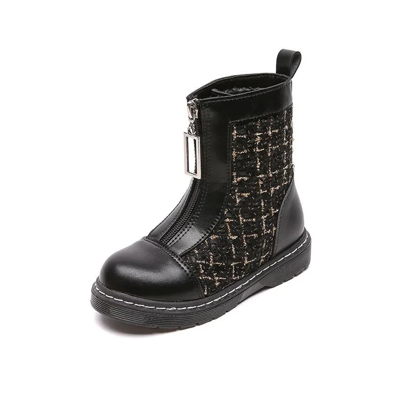 Bottes Martin pour enfants filles, chaussures de Style britannique, à la mode coréenne, chaudes et résistantes à l\'usure