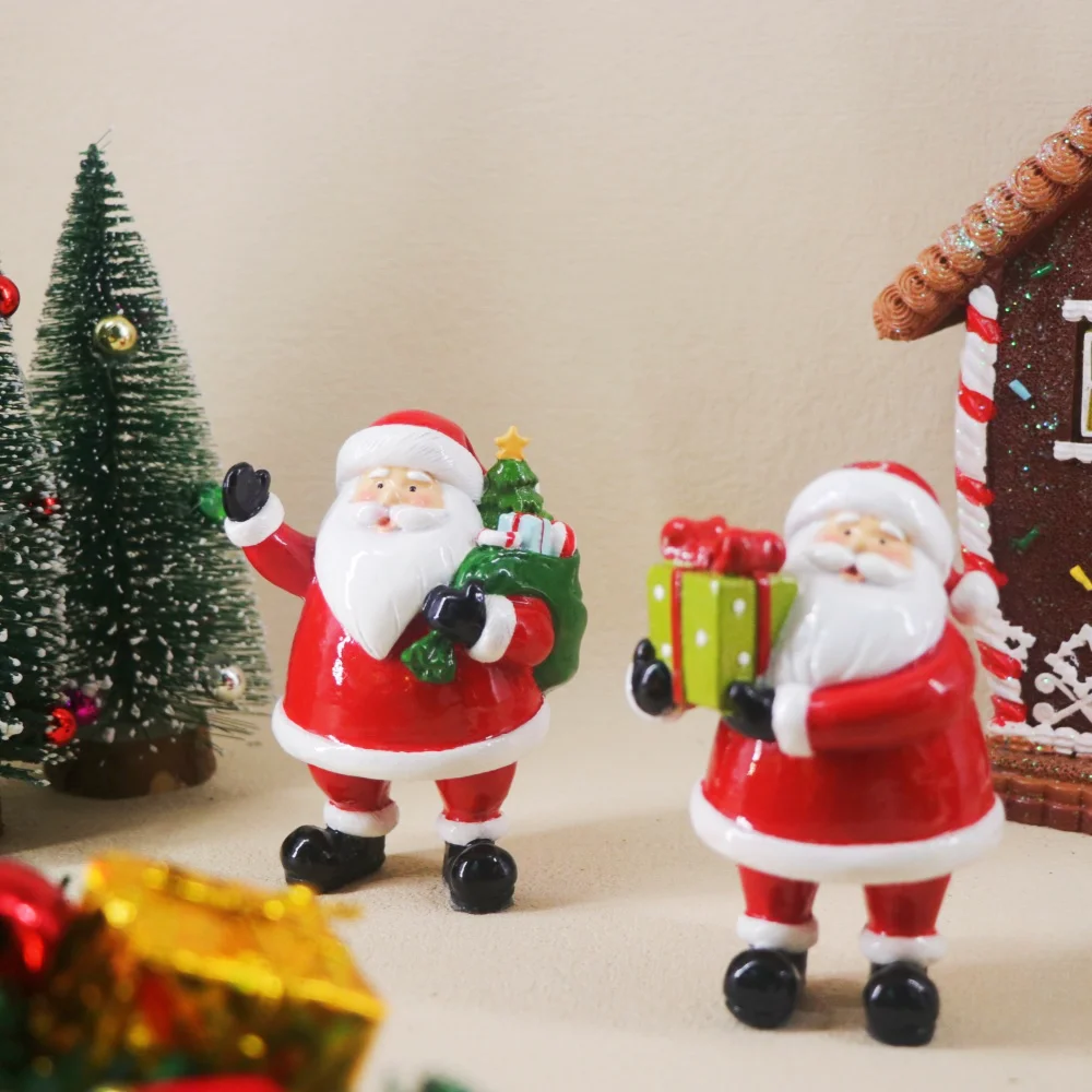 Mini-Weihnachtsmann-Figur Neujahrs-Heimdekoration Weihnachtskamin Tischdekoration Kunstharz-Handwerk Weihnachtsgeschenk – Detail 5