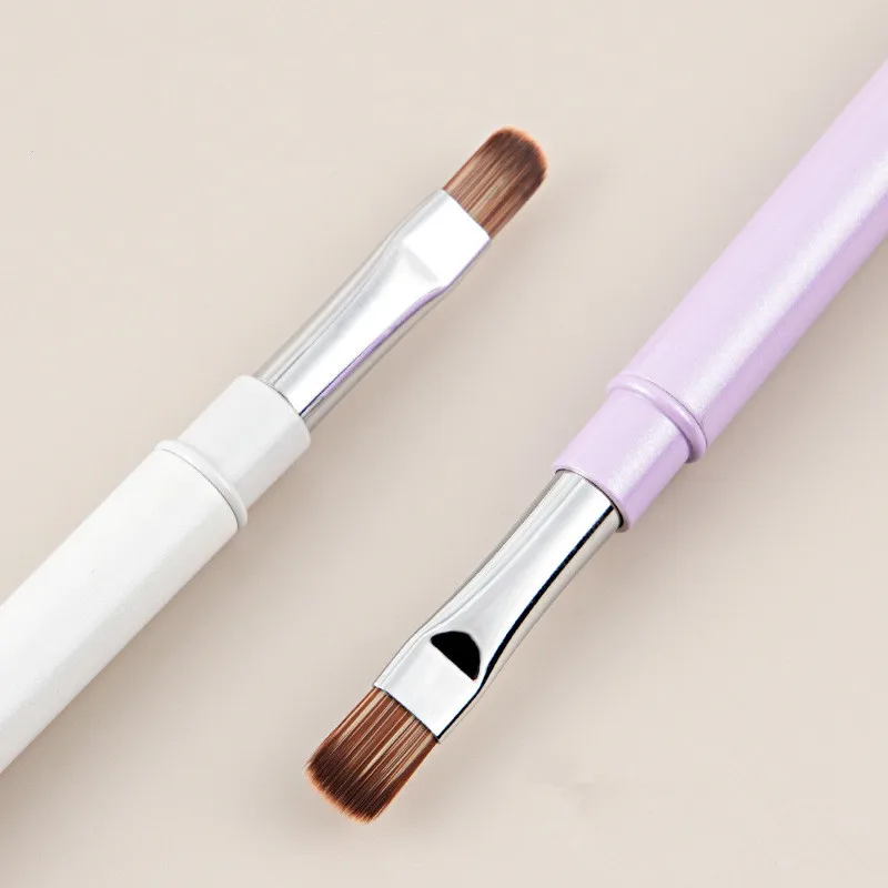 مزدوج الرأس التدرج منحدر مقبض معدني رسم فرشاة بطانة فرشاة اللوحة القلم هلام البولندية كريستال مسمار الفن أدوات مانيكير